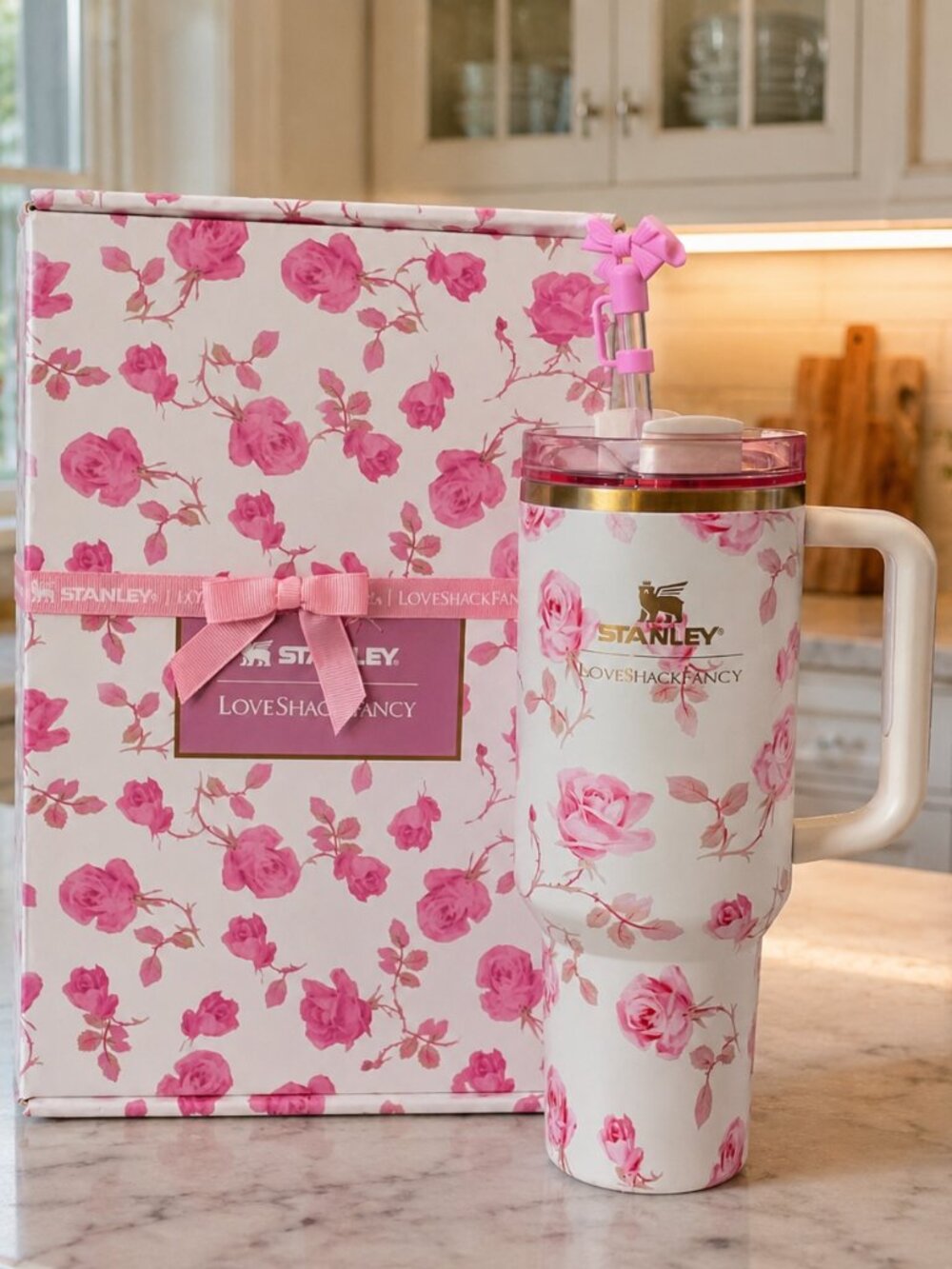 Stanley Love Shack Fancy Floral Powder Pink 40 OZ Quencher SEALED BOX